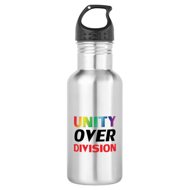 Unity over Division - pride lgbtq lgbt 532 Ml Water Bottle (Front)