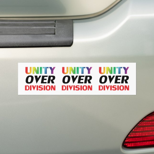 Unity over Division - pride lgbtq lgbt bumper Sticker (On Car)