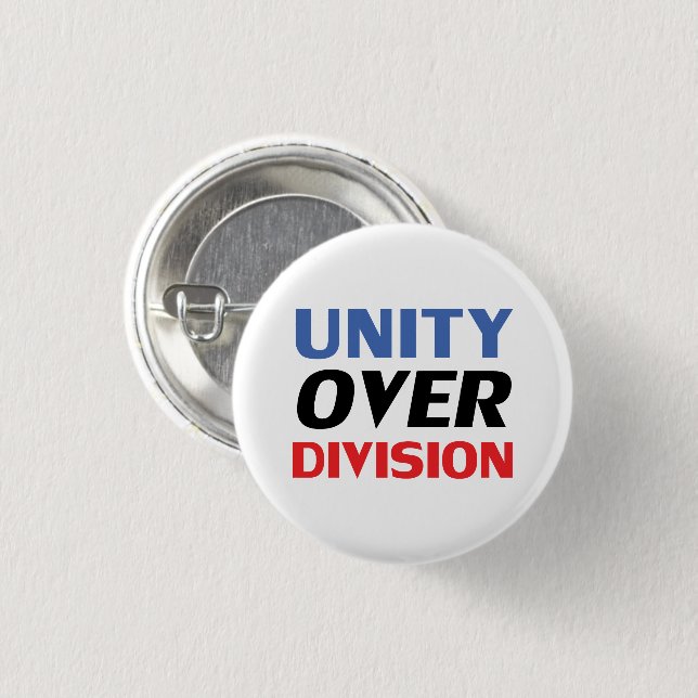 Unity over Division - red, white, blue 1 Inch Round Button (Front & Back)