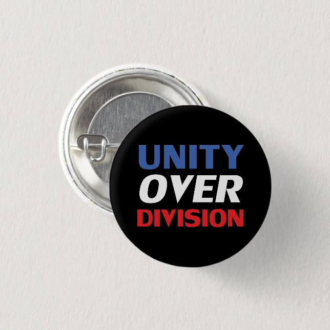 Unity over Division - red, white, blue, black 1 Inch Round Button (Front & Back)