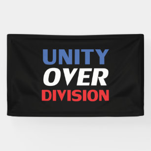 Unity over Division - red, white, blue, black Banner