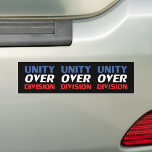 Unity over Division - red, white, blue, black Bumper Sticker