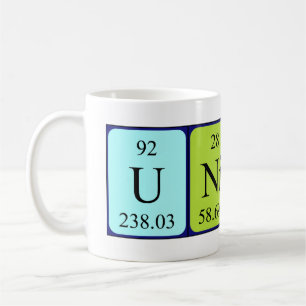 Unity periodic table name mug