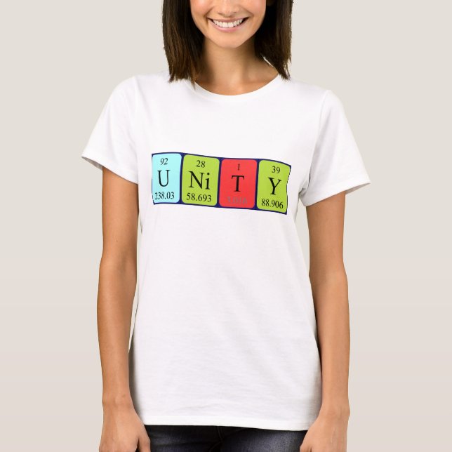 Unity periodic table name shirt (Front)