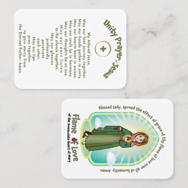Unity Prayer of Jesus Prayer Card for 3.5" x 2.5"  (Front/Back)