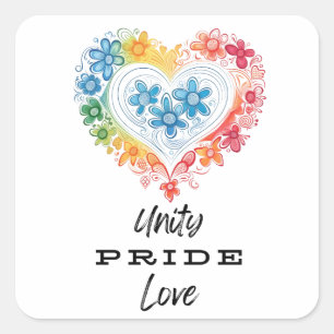 Unity Pride Love  Square Sticker