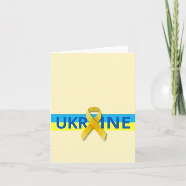 Unity Ribbon for Ukraine Peace Card (Front)