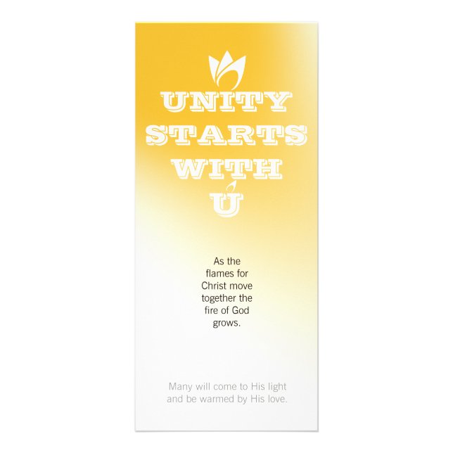 UNITY STARTS WITH U (white fire) & Logo Rack Card (Front)