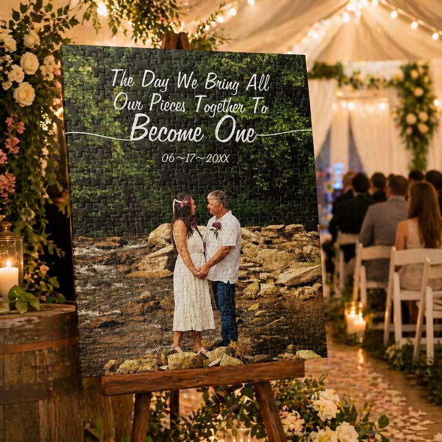 Unity Wedding Photo Puzzle Custom Couple Keepsake (Unity Wedding Custom Date Photo Puzzle)