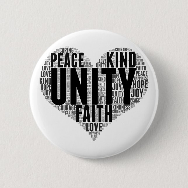 Unity Wordcloud Be Kind Stop Bullying Orange Unity 2 Inch Round Button (Front)