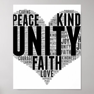 Unity Wordcloud Be Kind Stop Bullying Orange Unity Poster