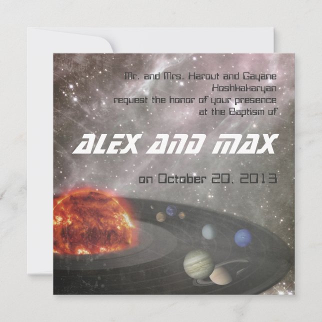 Univers musical - Invitation au baptême (Devant)