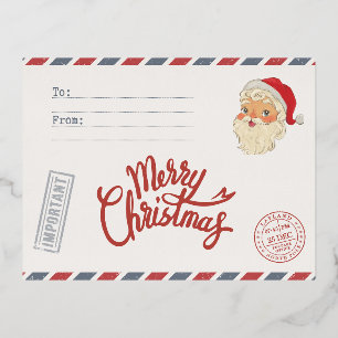 Universal Christmas Card: Share Joy and Love Foil Holiday Postcard