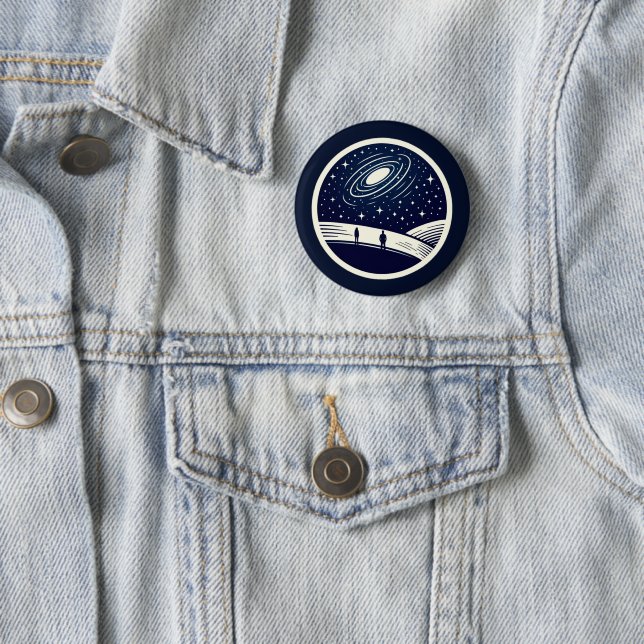 Universal Contemplation Blanket Minimalist Cosmic 2 Inch Round Button (In Situ)