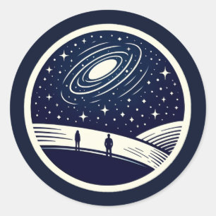 Universal Contemplation - Minimalist Design Classic Round Sticker