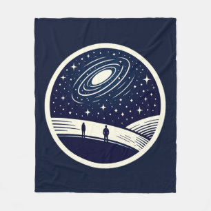 Universal Contemplation - Minimalist Design Fleece Blanket