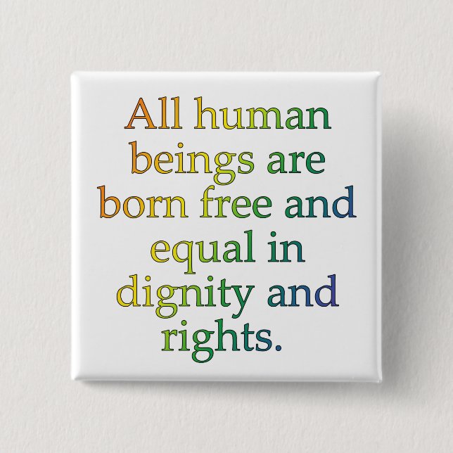 Universal Declaration of Human Rights 2 Inch Square Button (Front)
