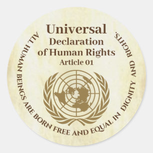 Universal Declaration of Human Rights Article 01 Classic Round Sticker