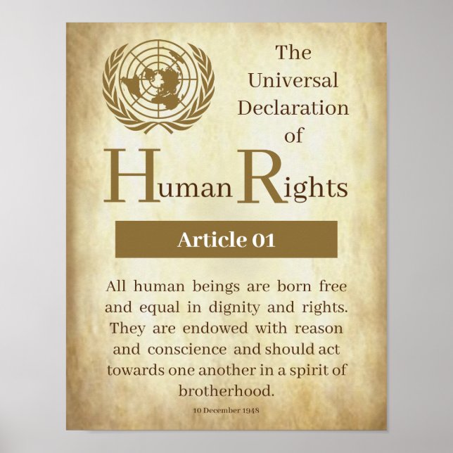 Universal Declaration of Human Rights Article 01 Poster (Front)