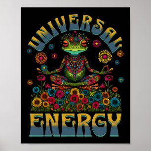 Universal Energy Mandala Yoga Meditating Frog  Poster