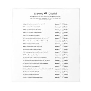 Universal Gender Neutral Baby Shower Mom or Dad  Notepad