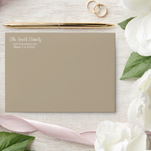 Universal Khaki And Sand Beige Custom Wedding Envelope