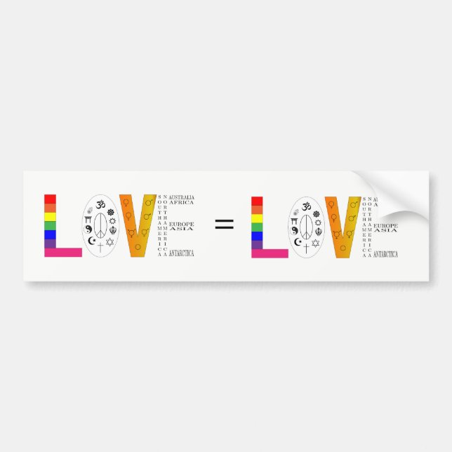 Universal Love Bumper Sticker (Front)