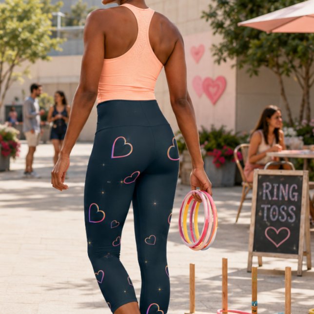 “UNIVERSAL LOVE" - CUSTOM HIGH-WAISTED CAPRI PANTS (Our Leggings: "UNIVERSAL LOVE"; Personalize with Your Own Text)
