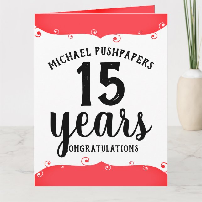 Universal milestone employee anniversary card (Front)