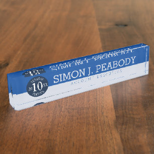 Universal milestone year employee desk nameplate
