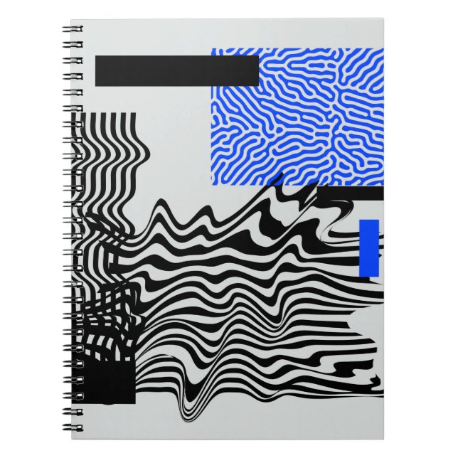 Universal Modern Geometric Shapes Set. Chaotic Gli Notebook (Front)