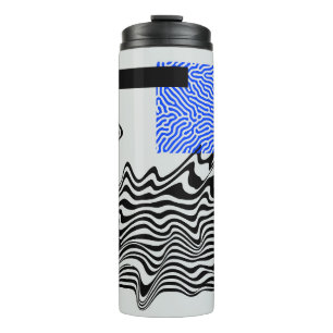 Universal Modern Geometric Shapes Set. Chaotic Gli Thermal Tumbler
