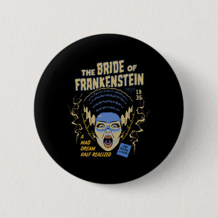 Universal Monsters Bride Vintage Halloween Mask 2 Inch Round Button