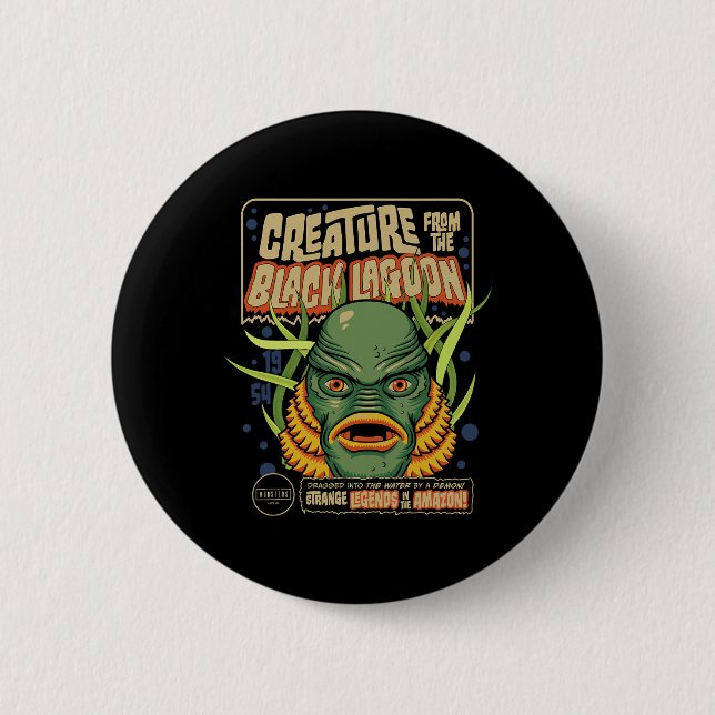 Universal Monsters Creature Retro Halloween Mask  2 Inch Round Button (Front)