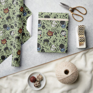 Universal Monsters- Green Wrapping Paper