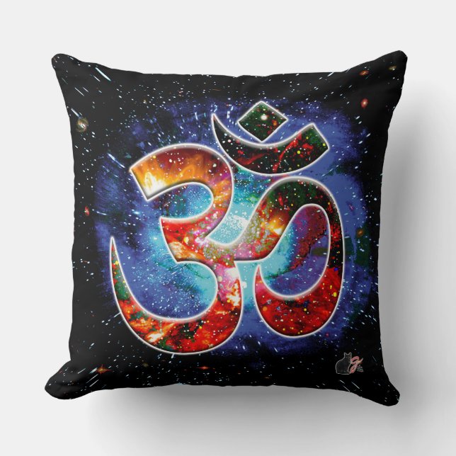 Universal OM Asana Throw Pillow (Front)