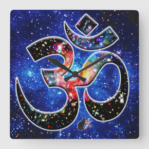 Universal OM Dhyana Square Wall Clock