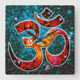Universal OM Hum Square Wall Clock