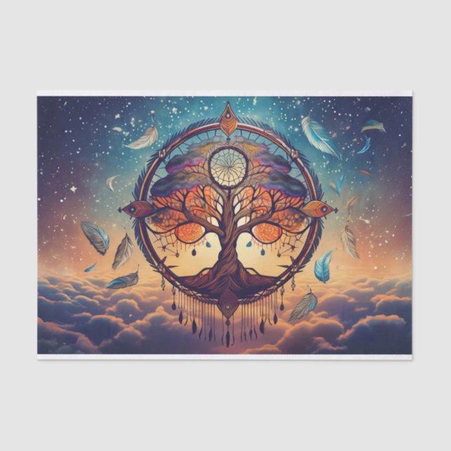 Universal Tree of Life, In the Clouds Tissue Paper (Front)