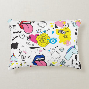 Universal trend hand drawing seamless pattern. Tre Accent Pillow
