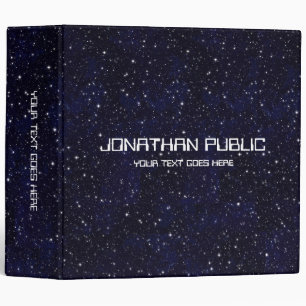 Universe Black Elegant Science Deep Space Stars Binder