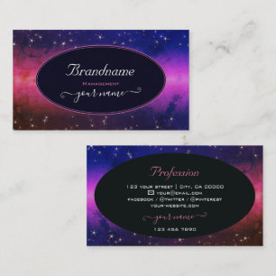 Universe Colorful Galaxy Glitter Stars Night Sky Business Card