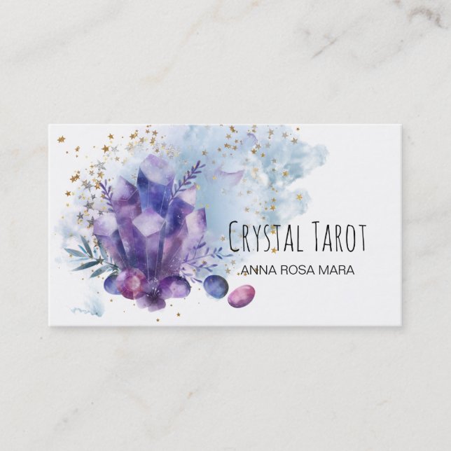 *~*  Universe Cosmos Stars CrystalsTarot Psychic Business Card (Front)