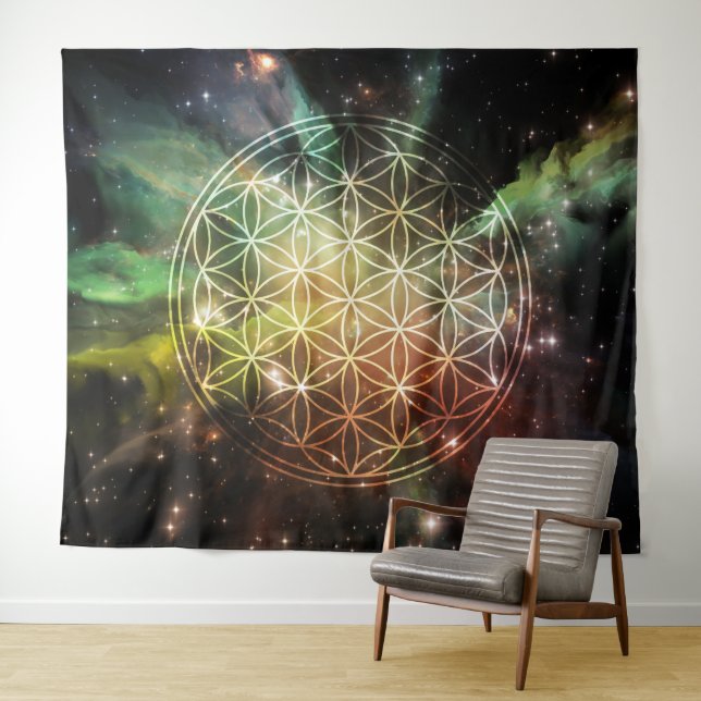 Universe Flower of Life Tapestry (In Situ (Horizontal))