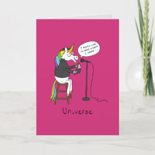 Universe - Funny Unicorn Poetry Greeting Card