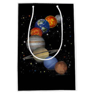 Universe Galaxy Planets Sun Astronomy Outer Space  Medium Gift Bag