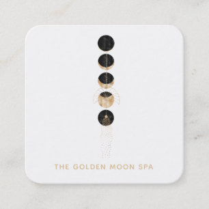 *~* Universe Gold Moon Phases Glitter Cosmic Lunar Square Business Card