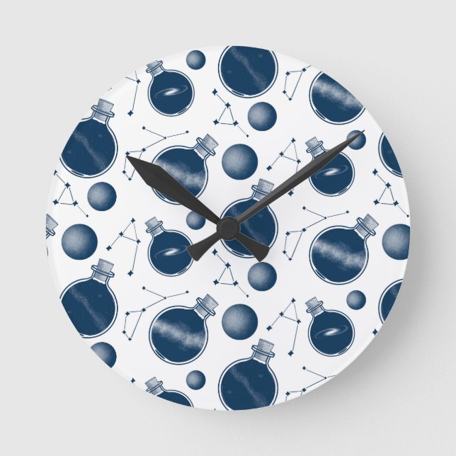 Universe in a Bottle Round Clock (Front)