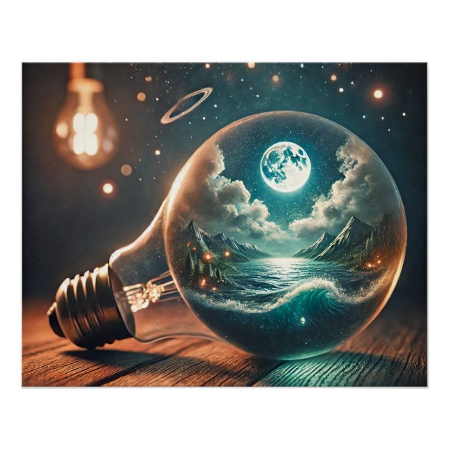 Universe in a Bulb – Dreamscape of Light and Water Poster (Front)