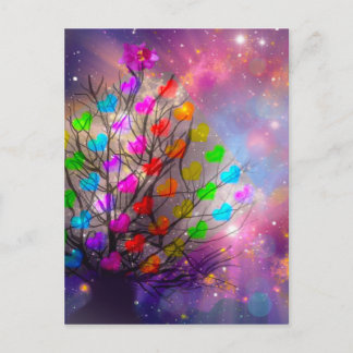 Universe is plenty of love, hearts and stars postcard